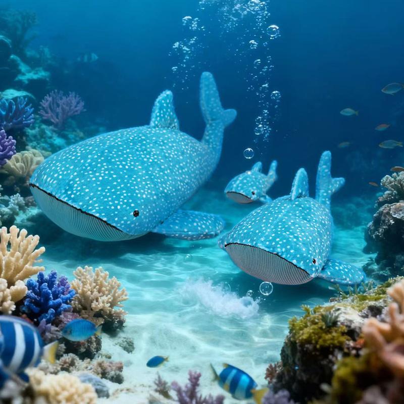New Cute Animal Plush Doll Whale Shark Anime Stuffed Soft Cushion Pillow Soothing Plush Toy Room Decoration Custom Festival Gift