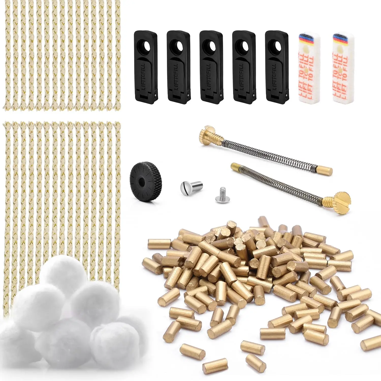 Universal Lighter Repair Kit for Petrol Lighter Flint Stones, Cotton Wick, Flint Spring Rubber Gaskets, Flint Striker Wheel, Felt Pad Wadding Cotton