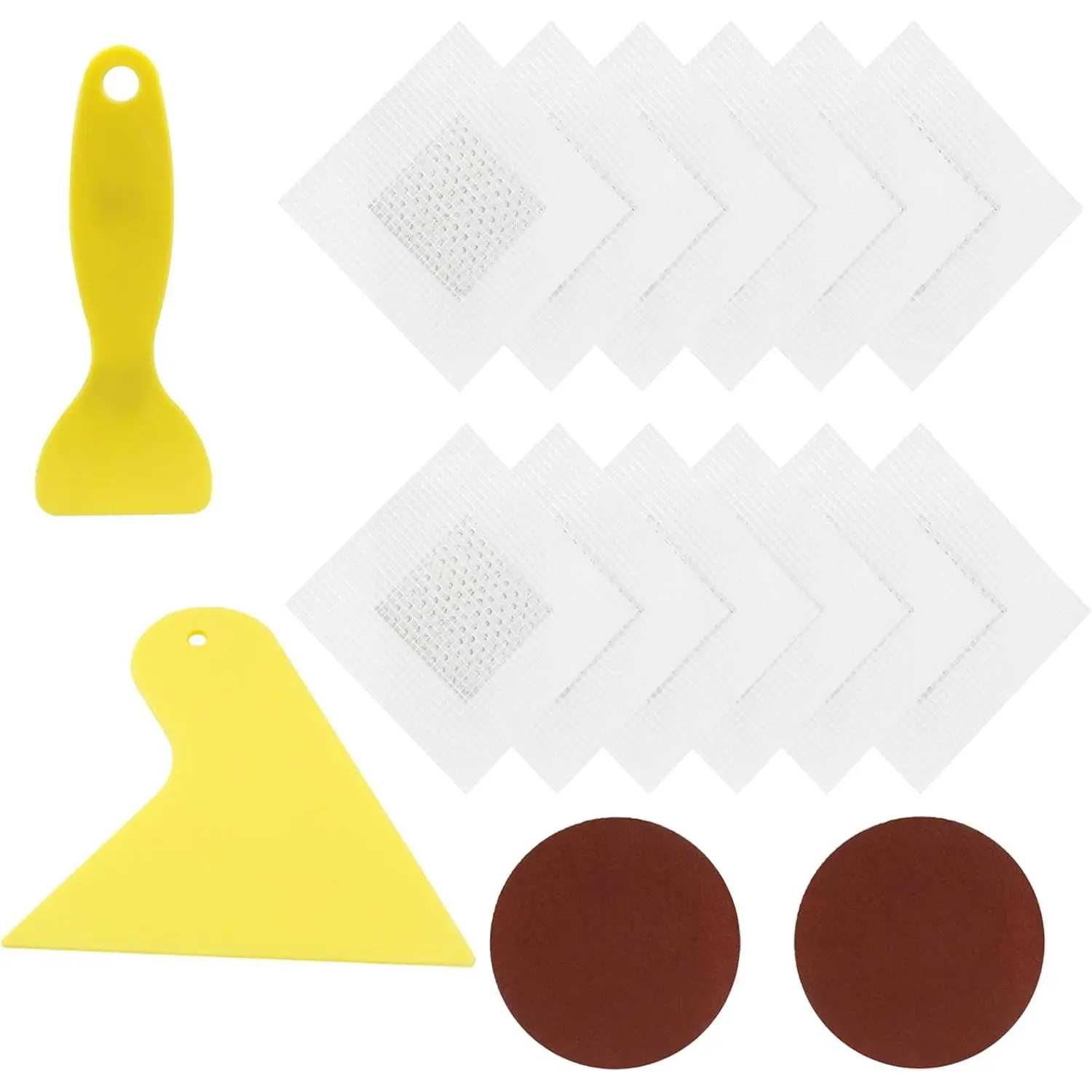 12 count, 2 inch Drywall Repair Patch Kit | Self Adhesive, , Metal Sheetrock Ceiling Mesh, For Plasterboard Hole Repair