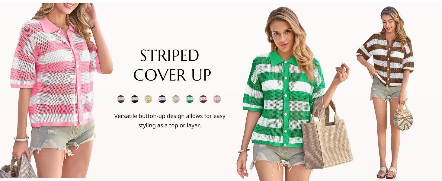 Imily Bela Womens Crochet Sweater Tops Batwing Short Sleeve Oversized Boat Neck Boho Knit Summer Beach Cover Ups SpringStatements