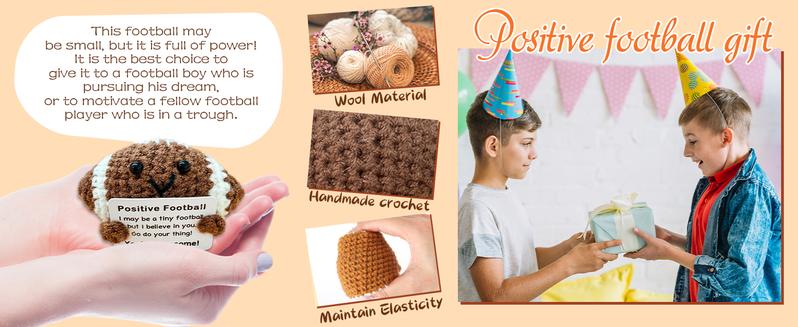 Emotional support crochet crochet basketball - emotional inspirational support gift, suitable for women, men, friends, teenage boys, girls, teammates - handmade basketball crochet mini rugby gift Christmas, New Year, decoration,