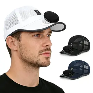 Solar Powered Fan Baseball Cap, Unisex with Built-in USB Rechargeable Fan, Dual Power Supply for Long-Lasting Cooling, Breathable and UV Protection, Essential for Outdoor Work, Fishing, Hiking, and Summer Adventures solar-powered
