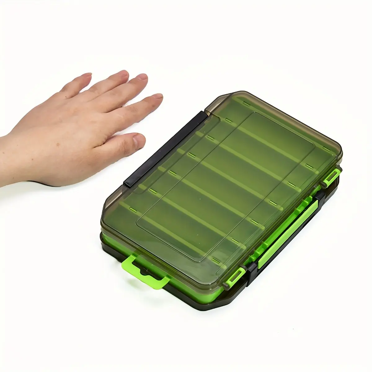 1pc Dual-Sided Fishing Gear Box, 14-Compartment Lure Organizer, Essential Fishing Tool Accessories, Compact Storage Solution