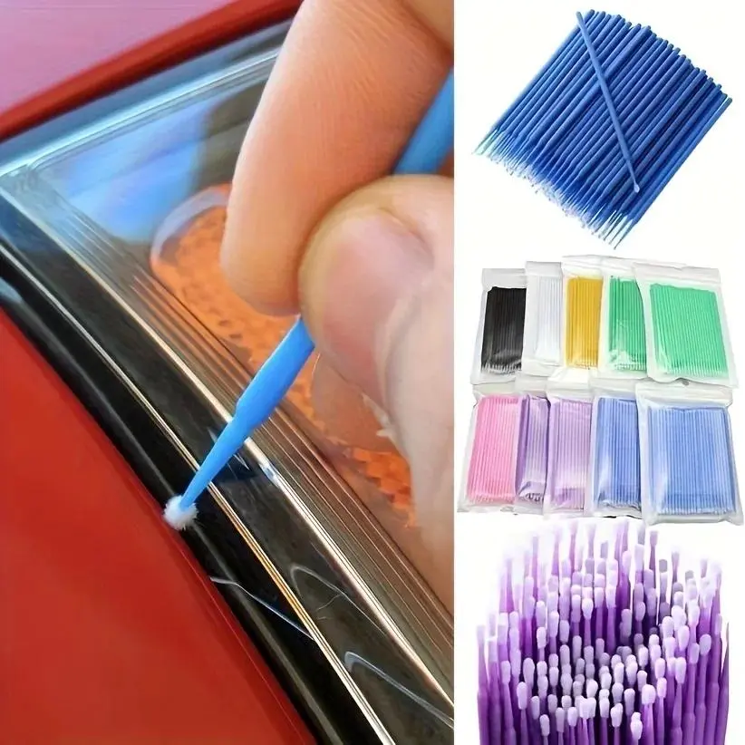 100pcs Single-Use Micro Brushes with Soft Polyester Bristles, Precision Tip Applicators for Fine Detailing and Makeup