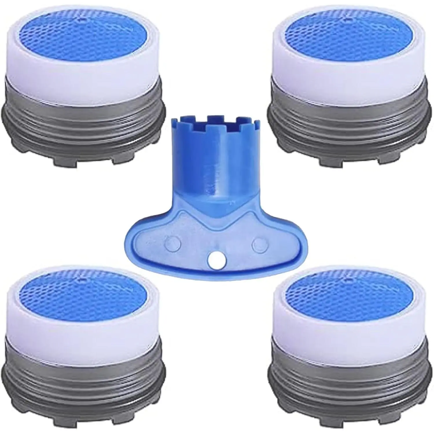 4 count Faucet Aerator M16.5, Plug-In Faucet Aerator Faucet Restrictor   for Kitchen Bathroom Sink Aerator with Key Removal Wrench Tool, 1.2GPM, 16.5mm/0.65inch