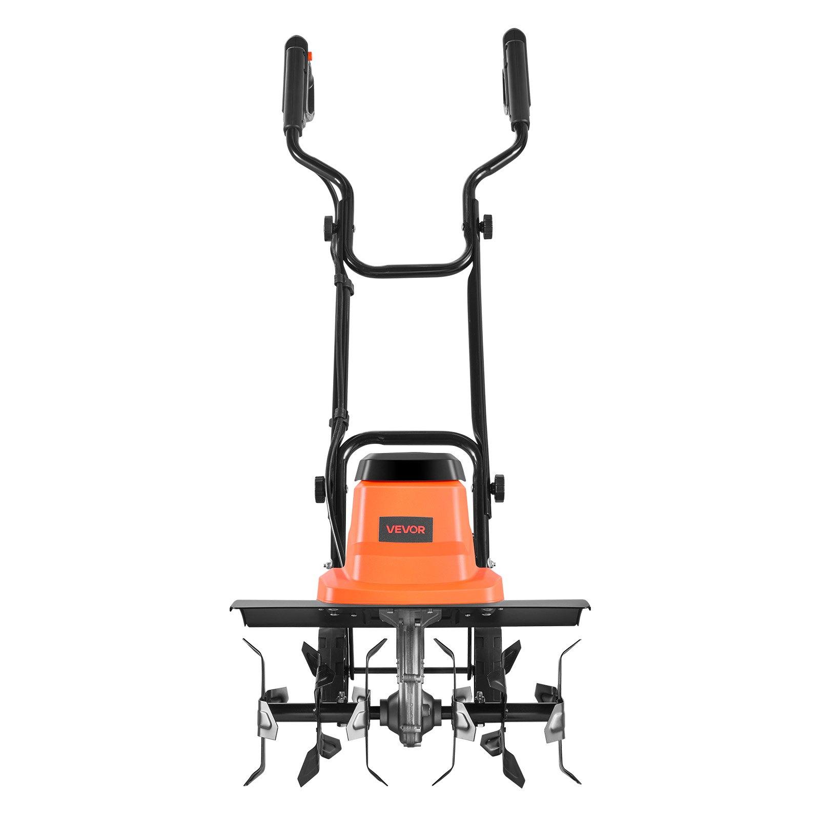 VEVOR Corded Electric Tiller, 18 Inch Tilling Width Garden Rototiller, 13.5-Amp Motor Heavy-Duty Tilling Machine, Cultivator with Steel Tines and Foldable Handle, for Lawn, Yard, and Gardening Care