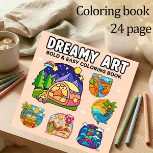 Pattern Theme Coloring Book, 24 Soft Simple Stress Relief Designs, 7.9in×7.9in Perfect Size, Thick Paper, Hand-Drawn Original Patterns