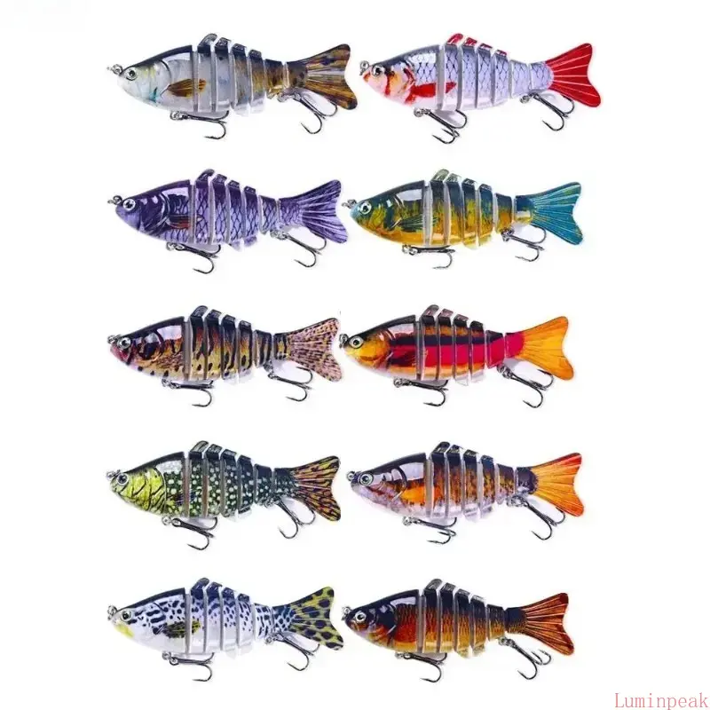 10Pcs Multi-Jointed Swimbait Lures Kit - 10cm, 15g Each, Lifelike Topwater Hard Lures With Sharp Hooks, Durable Universal Tackle For Freshwater,Saltwater Angling, Better Reach & Surface Disturbances