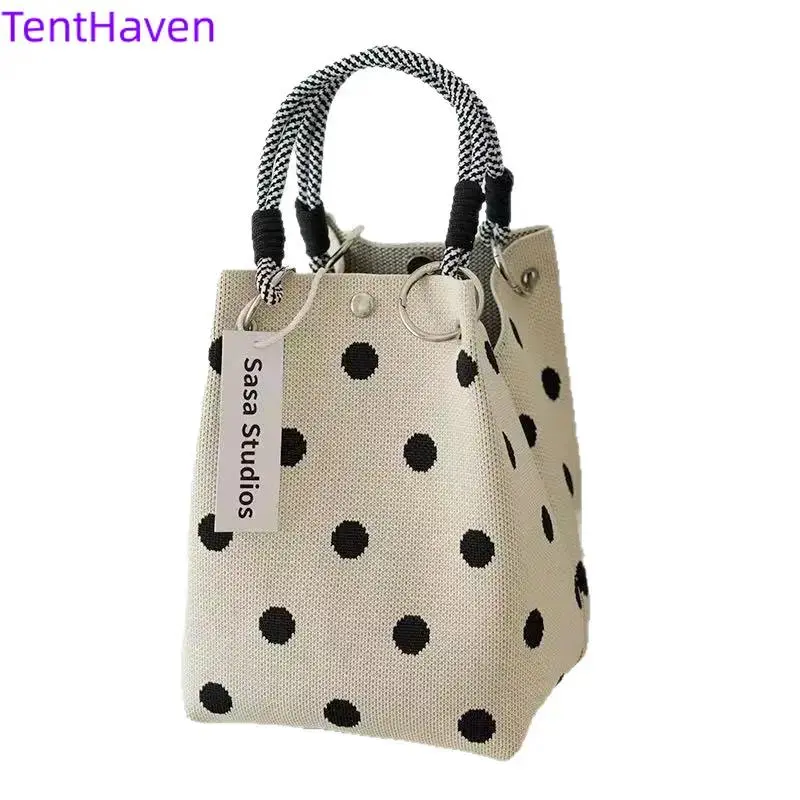 2026 New Knitted Handbag Tote Bag Commuter Portable Handbag Simple Fashion Key Bag Mobile Phone Bag Versatile Women