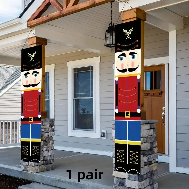 Christmas Nutcracker Design Garden Decor, 2 Counts/set Outdoor Garden Decor, Festive Party Decoration Supplies for Home Garden Yard