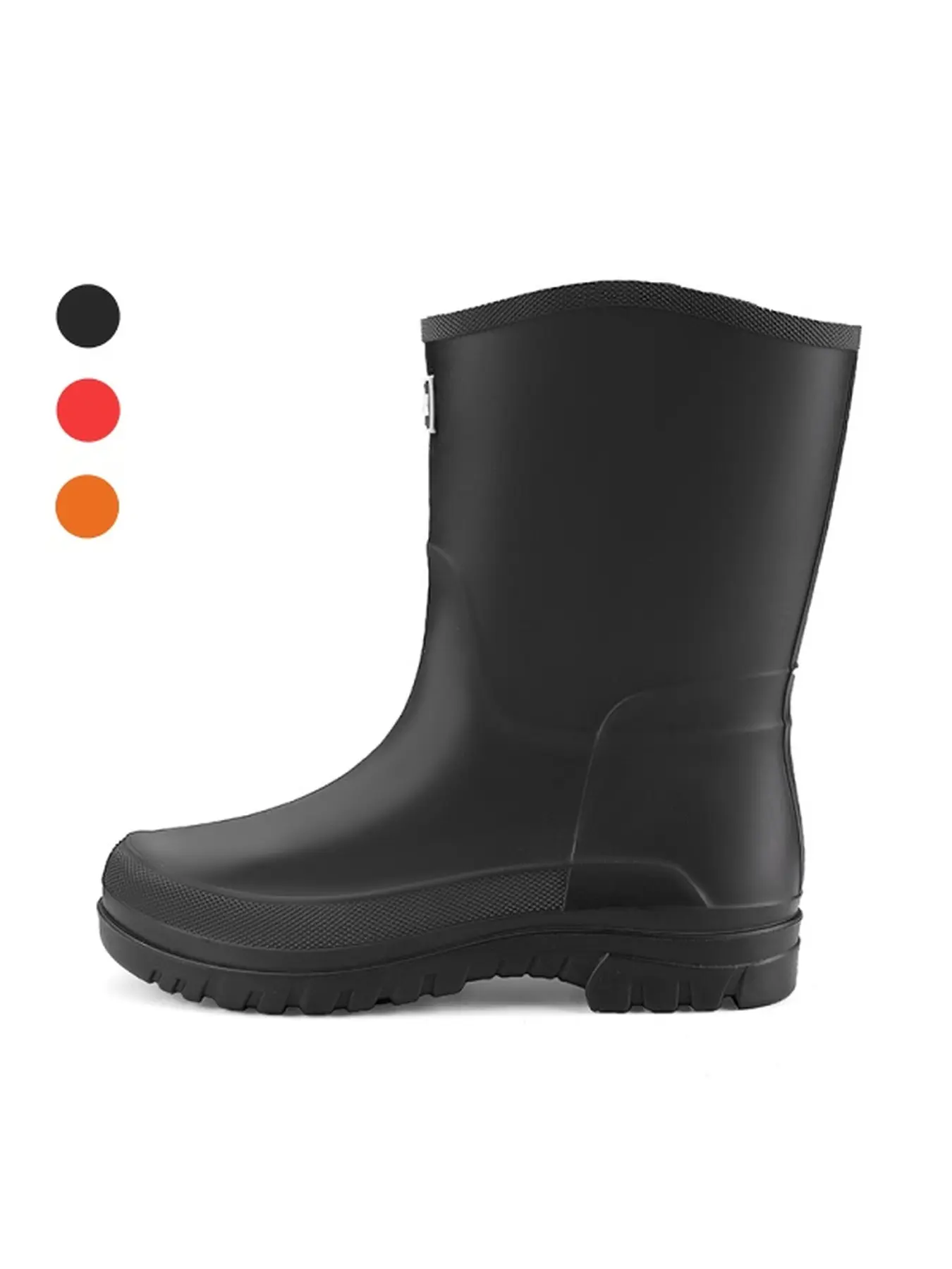 Men Mid Calf Rubber Work Boots Waterproof Non Slip Thick Outsole For Farming Gardening Outdoor Work