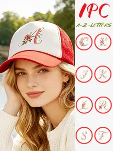 1PC stylish flower-letter printed truck cap suitable for both men and women. 26 different letters are available. This lightweight and breathable casual sponge net cap is versatile and suitable for various occasions such as daily commuting, outdoor outing