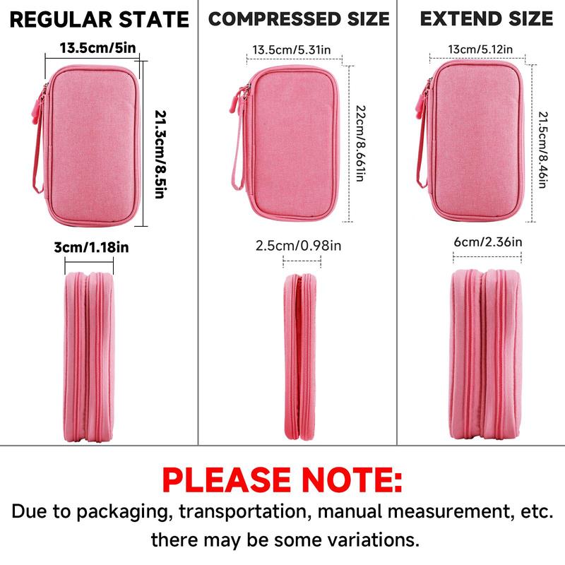 Portable Multi-Grid Storage Bag, 1 Set Waterproof Travel Cable Storage Bag, Compact Cable Organizer for Home, Office, Travel and Summer Vacation, Versatile Travel Accessory