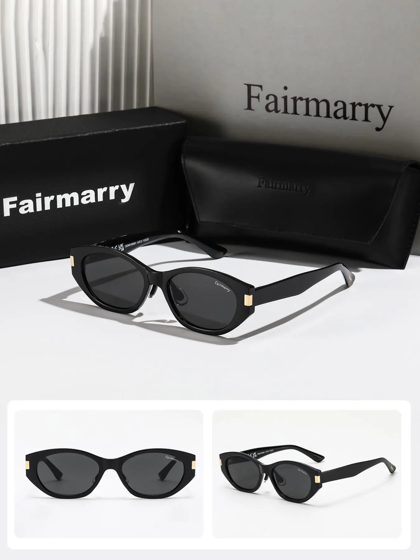 Fashionable Women's Sunglasses by Fairmarry1, Uv400 Protection, Includes Storage and Cleaning Cloth, Ideal for Travel, Outdoor Activities, Street Photography