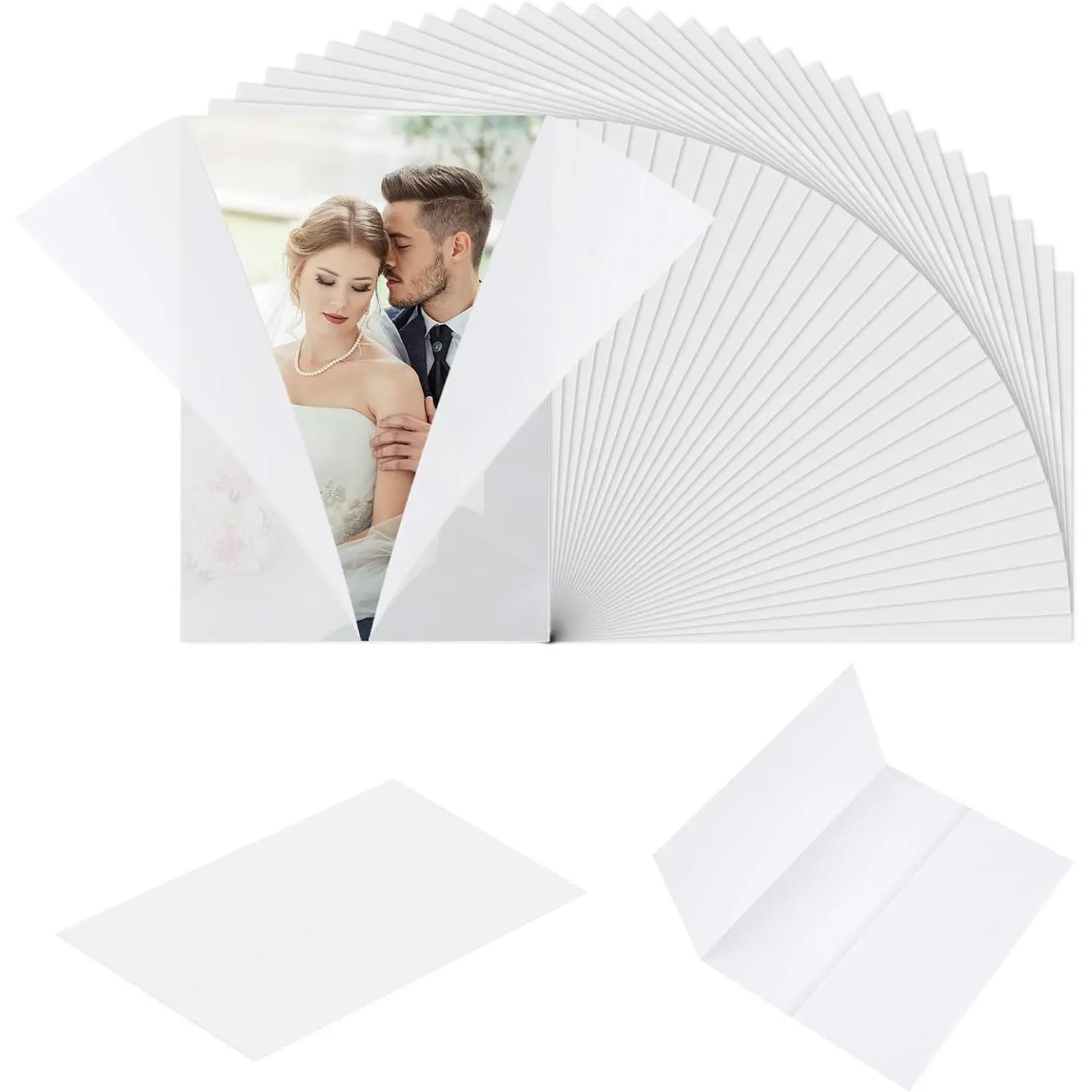 90 Pack Pre-Folded Vellum Jackets for 5x7 Invitations, Translucent Vellum Paper 5x7, 93 GSM Vellum Jackets for Envelope Liners, Invitation Paper for Weddings Birthdays  Showers