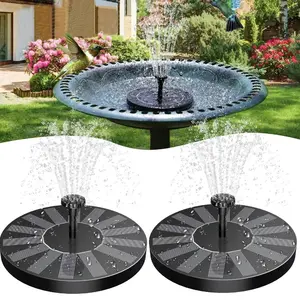 1.5W Solar Bird Bath Fountain with 6 Nozzles, Solar Powered Floating Water Fountain Pump for Bird Bath, Pond, Pool, Garden, Fish Tank and Outdoor