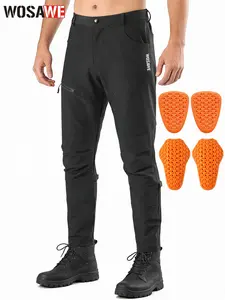 WOSAWE Men's Motorcycle Pants with Removable Hip Knee Pads Sports Trousers for MTB, Cycling, Downhill