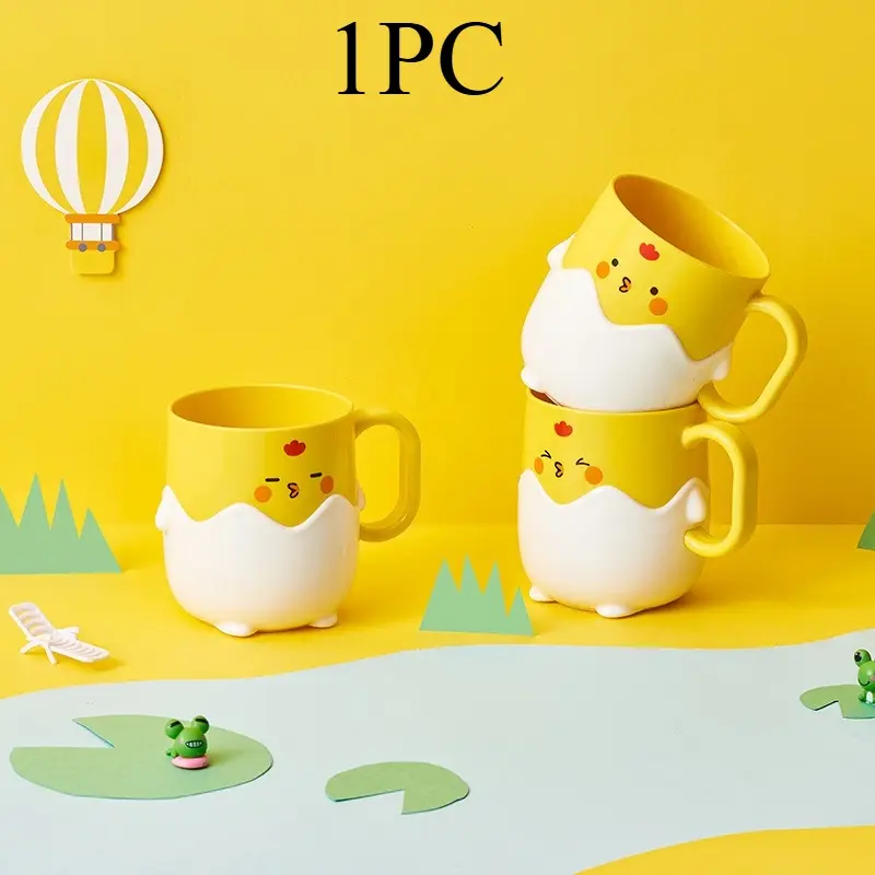 250ml Cute Cartoon Plastic Toothbrush Cup, Household Bathroom Water Cup