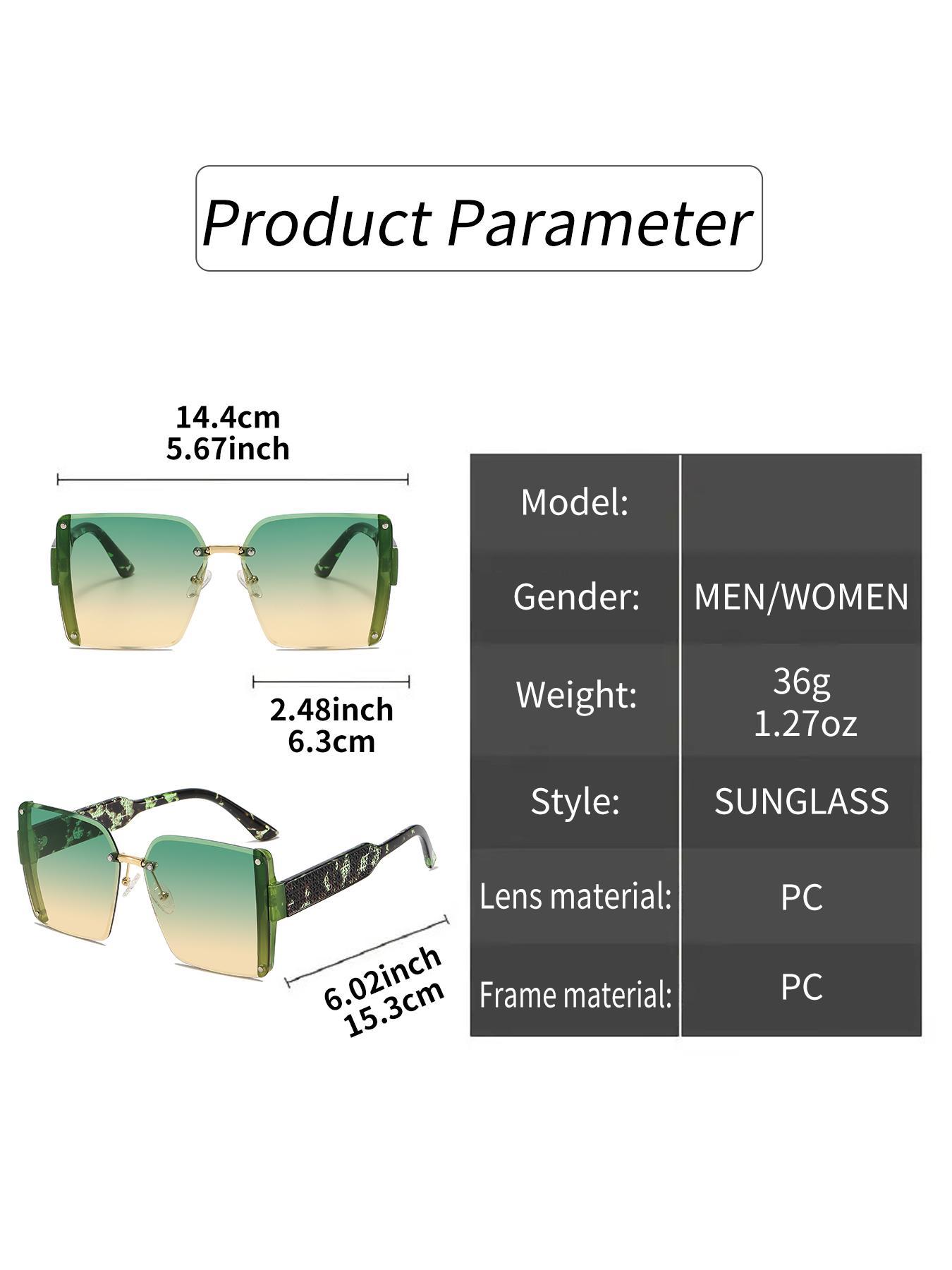 Unisex Elegant Square Frame Ombre Lens Sunglasses, Summer Casual Glasses Trends for Women, Modern Sunglass Reflection for Everyday Outdoor Back To School