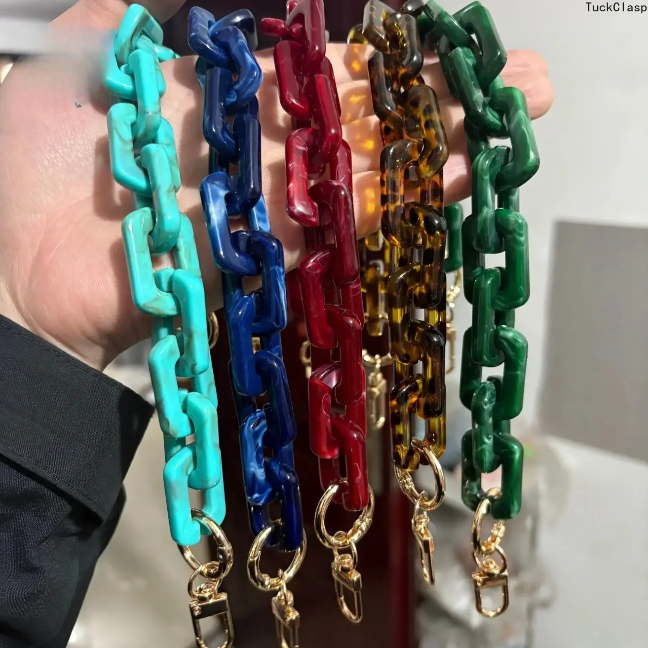 Acrylic Resin Bag Chain Strap, Colorful Chunky Link Chain for Handbags, Glasses, Phones & Keys, Multi-Use Decorative Chain Accessory for Women, Stylish Everyday Fashion & Bag Decor