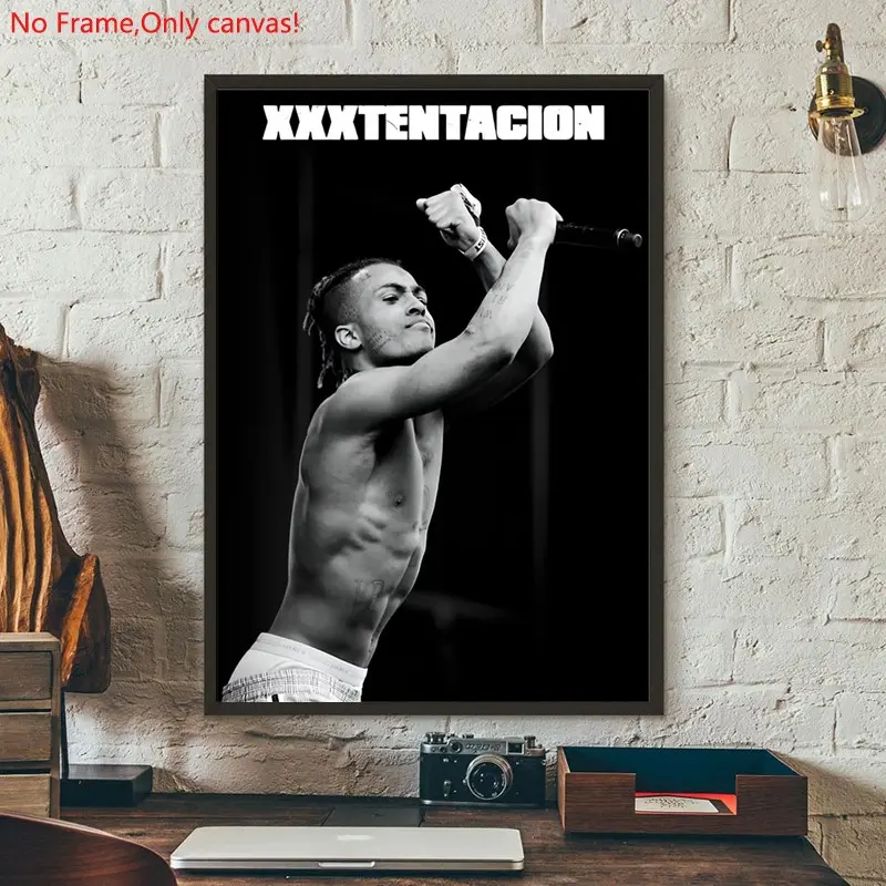 1 piece/set frameless canvas painting print poster, Unframed wall art, Classic Character Album art, XXXTentacion Music Poster, a perfect gift for Music loves, ideal gift for bedroom, living room, wall decoration, room decor