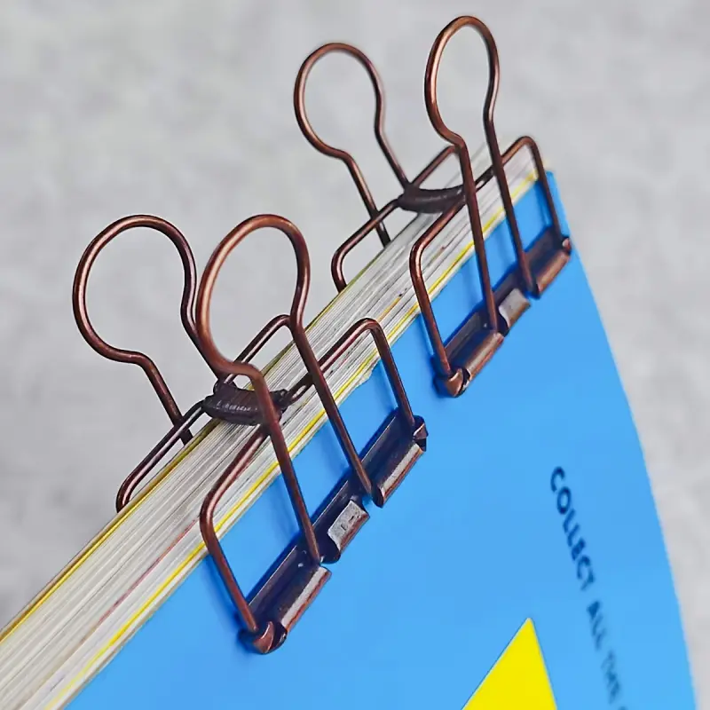 2pcs is equipped with brown retro binder, nostalgic metal paper clip is suitable for hand book collage and scrapbook, antique book clip is suitable for hand book and reading, aesthetic stationery.