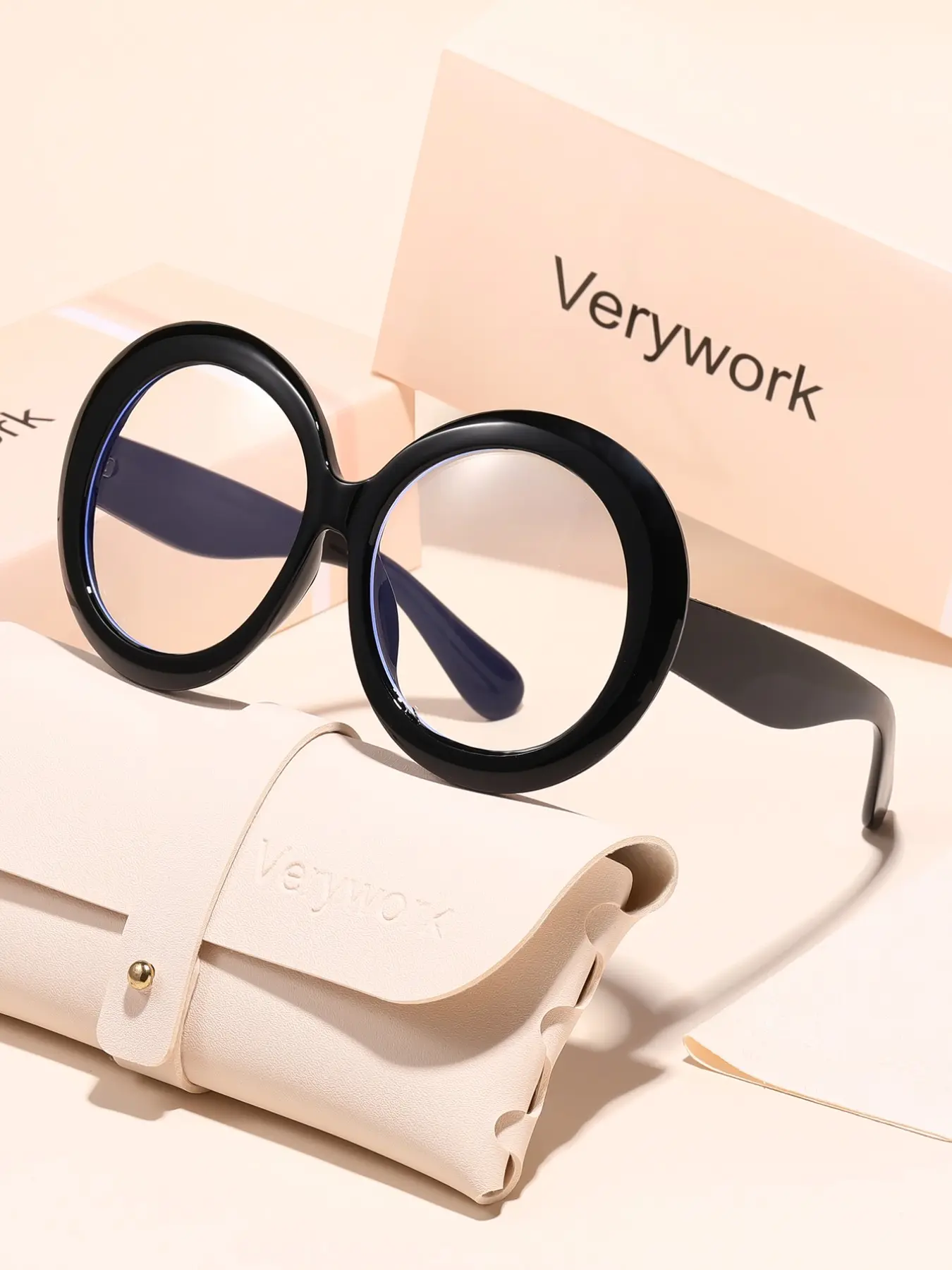 Unisex Non-Prescription Glasses, Classic Minimalist Design, Includes Storage & Cleaning Cloth, Ideal for Daily Commute, Reading, Office Work, Fashion