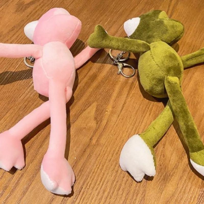 Long Legged Frog Backpack Pendant Soft Stuffed Ugly Cute Doll Keychain Funny Cartoon Creative Design Keychain Key Ring