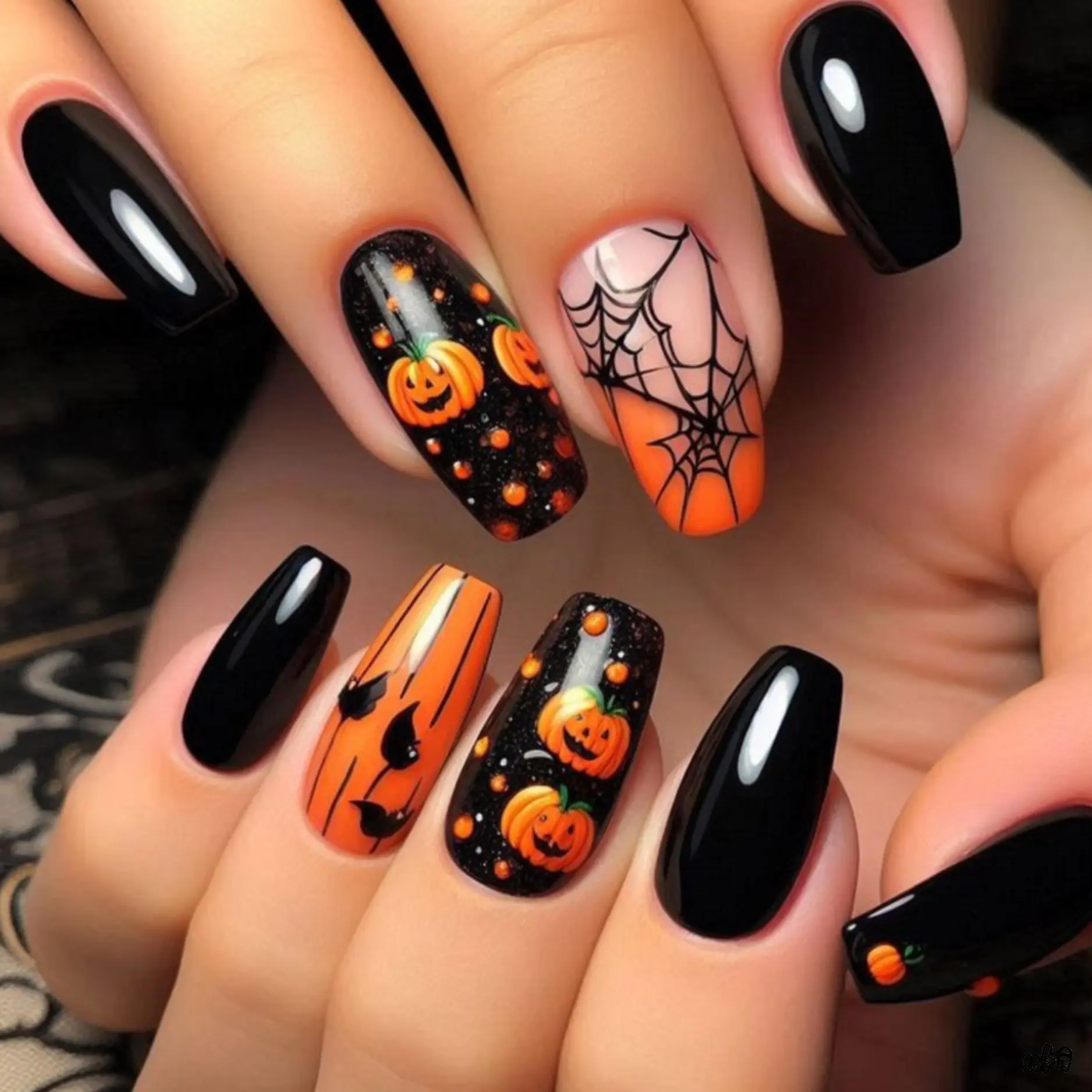 Halloween Thematic Full Cover Nail Press On Nails Box Set - Cute Pumpkin, Spooky Ghost, Gothic Castle Designs - Reusable Removable Fake Tips, Manicure Aid for Halloween Party Cosplay, Daily Styling