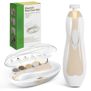 Baby Nail Care Electric Baby Nail File Kit with LED Light, Baby Nail Clippers  Newborn/Infants/Adults Toenails and Fingernails, 6 Replacement Heads & Storage Case, Acorn