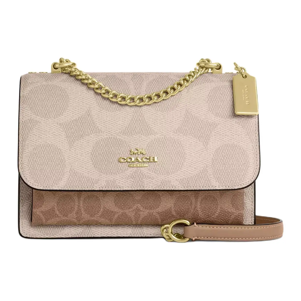COACH Klare 21 Crossbody Bag for Women – Small Satchel in Sand and Tan with Gold-Tone Hardware
