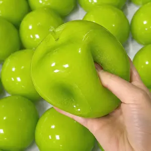 Chiboki Original Slushy Apple Squishy, Realistic Glossy Green Apple Decompression Toy, Soft Stretchy Sensory Squeeze Fidget Toy, Fun Cute Desk Toy & Gift