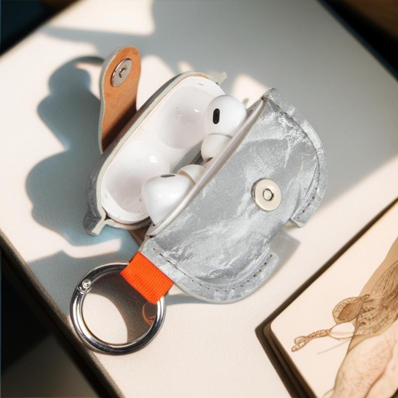 Soft PU Leather Earphone Case, Protective Headphone Cover Compatible With AirPods Series Models, Lightweight Durable Anti-Scratch Shell For Daily Carrying And Wireless Charging Use