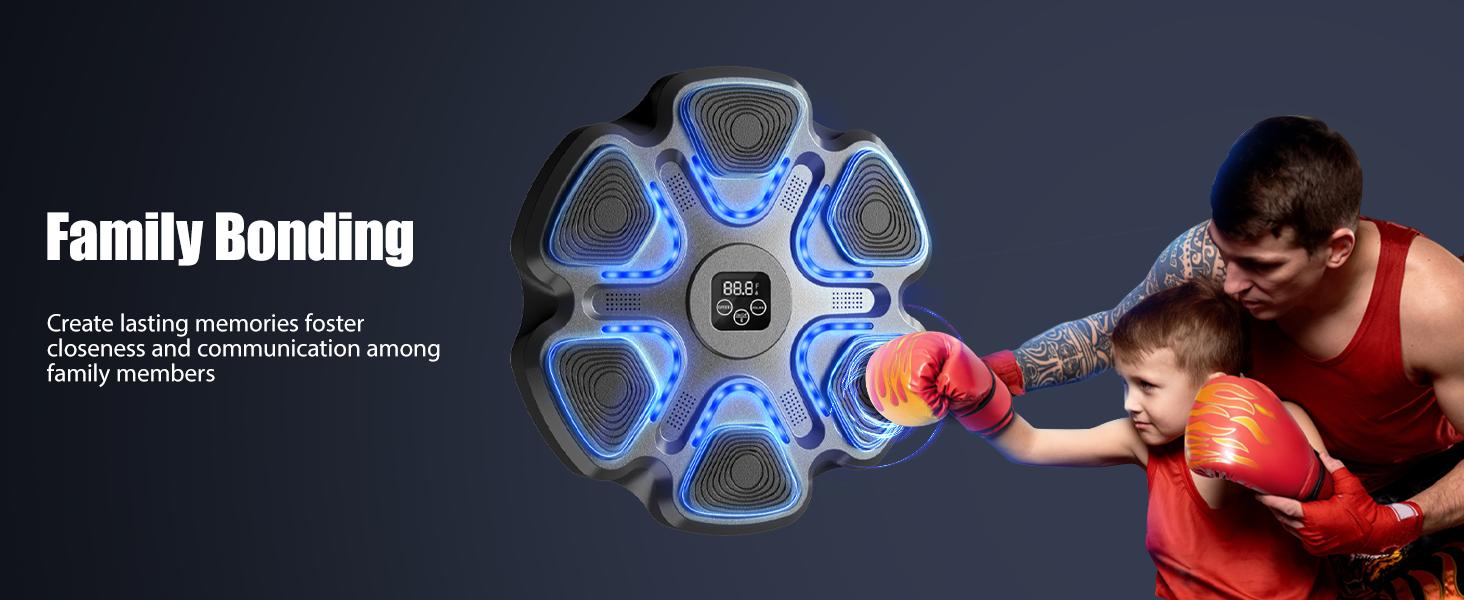 Music Boxing Machine, Boxing Machine Wall Mounted Music with Gloves, Electronic Boxing Target for Adults, Smart Boxing Training Equipment, Boxing Machine for Home and Gym