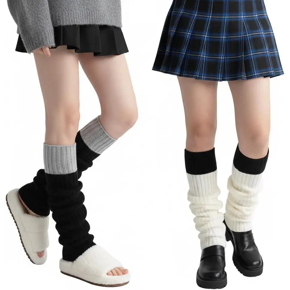 2 Pcs Leg Warmers Y2k, Leg Warmers, Y2k Accessories, Cute Kawaii Cream Legwarmers for Women Winter