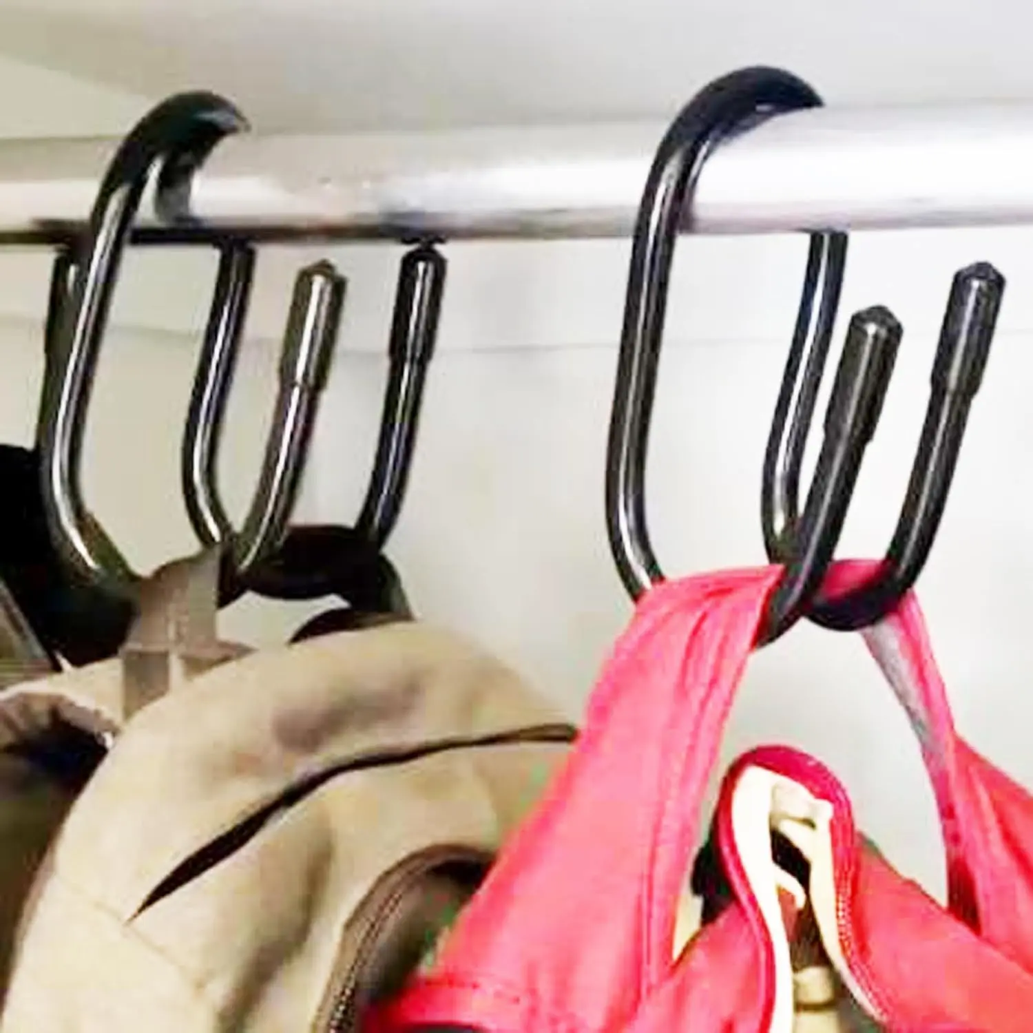 2 Pack Backpack Hanger for Closet,  Bag Hanger Purse Organizer Hooks, Large Closet Hooks for  Handbags,Belts,Hat,Laptop Backpack,Jeans,Travel Bag - Hold Up 20 Lbs