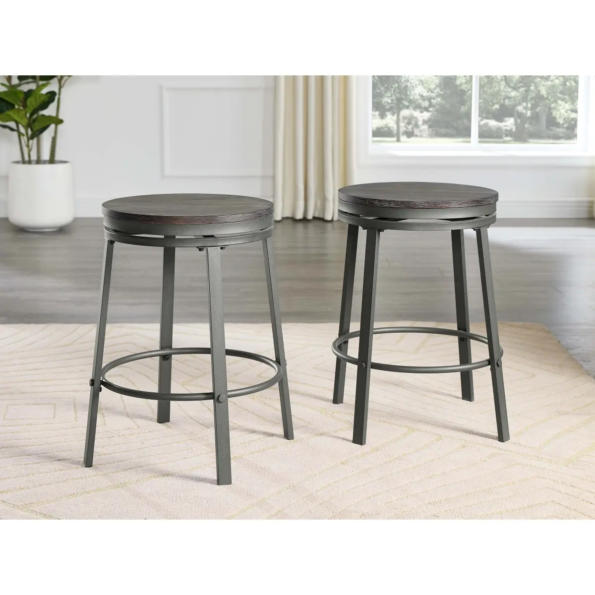 Set of 2 Dining Stools On-Site