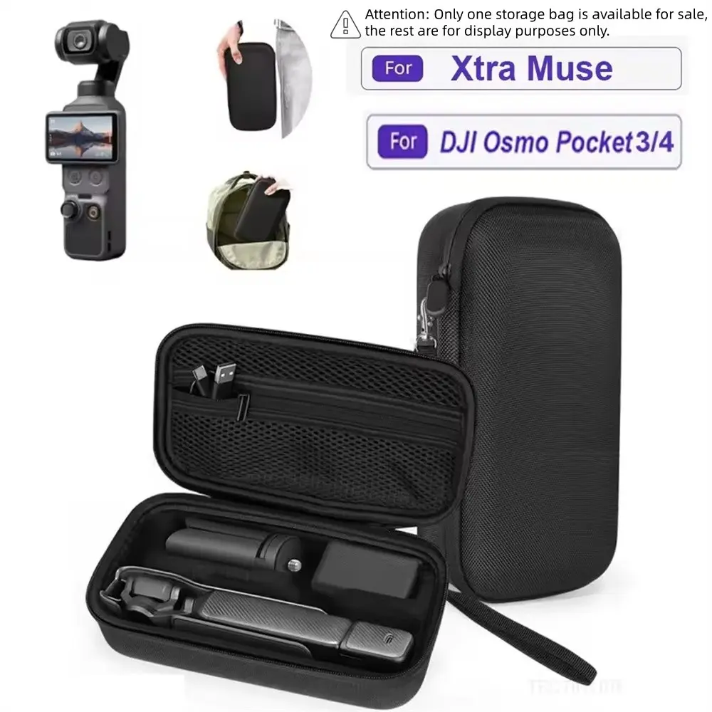 Portable Compact Carrying Case for Camera Equipment DJI OSMO Pocket 3/4/Xtra Muse Accessories Hard Shell Protective Bag Box with Hand Strap Protector