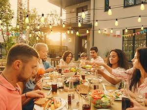 Outdoor String Lights Patio Lights Shatterproof ST38 Vintage Edison Bulbs, Outside Hanging Light Waterproof for Porch, Deck, Garden, Backyard, Balcony Outdoor Decorative String Lights for Halloween, Christmas