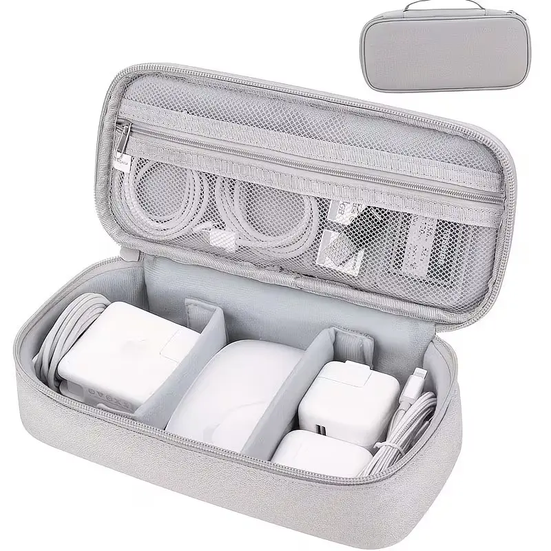 Electronic Travel Organizer Bag with Cable Storage, Light Tech Style, Zip Pockets, Portable Travel Accessories for Chargers, HDD, Data Cables, Christmas Gift, Travel Pouches