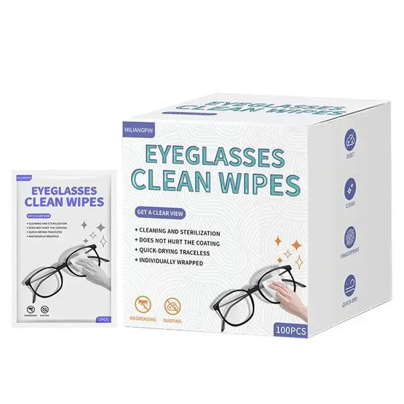Cleaning Wipes, 100pcs/pack Lens Cleaning Wipes, Phone Screen Cleaning Wipes, Portable Cleaning Supplies for Home & Travel