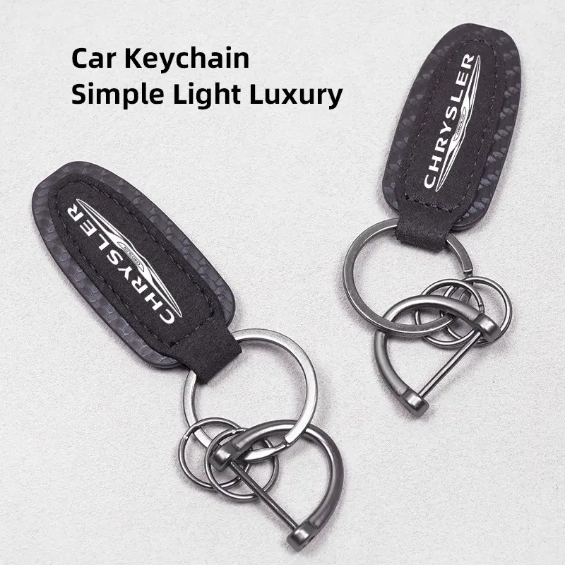 Metal Leather Car Keychain Car Key Ring For Chrysler 300c Pacifica Phev Voyager Sebring Aspen 200 Airflow PT Cruiser Town and Country Crossfire Concorde