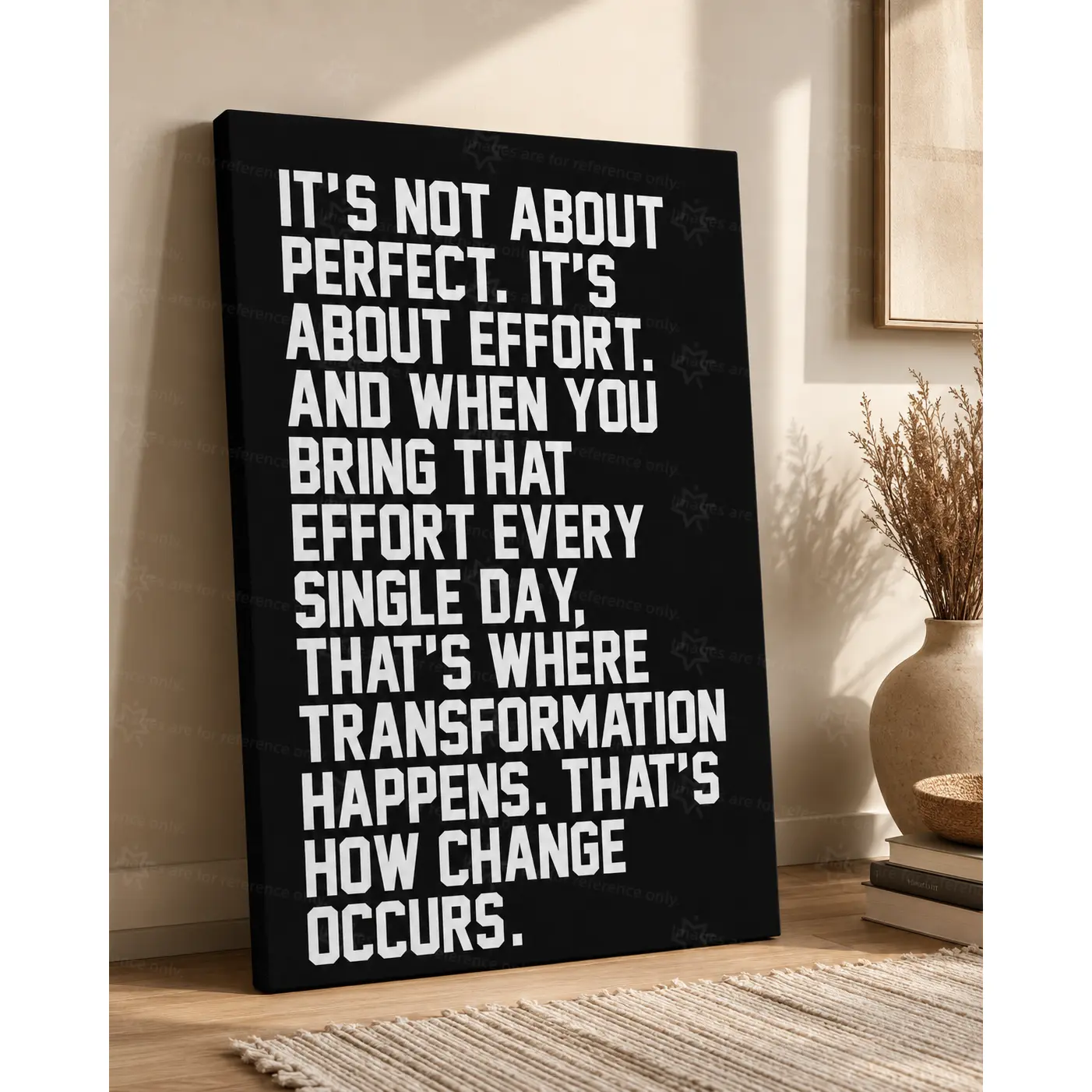 Motivational Quote Wall Art Canvas Print, Black White Typography Poster for Bedroom Living Room Office Gym Decor, Minimalist Inspirational Text Artwork for Home Workspace Decor, Decorative Poster, Poster Prints