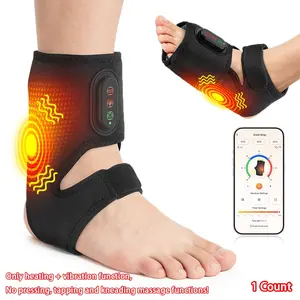 APP-Control Cordless Foot Ankle Massager with Heat, Electric Heated Ankle Wrap with 3 Heat Levels & 3 Vibration Modes, 3000mAh Rechargeable & Adjustable Timer for Muscle Relaxation, 1 Count