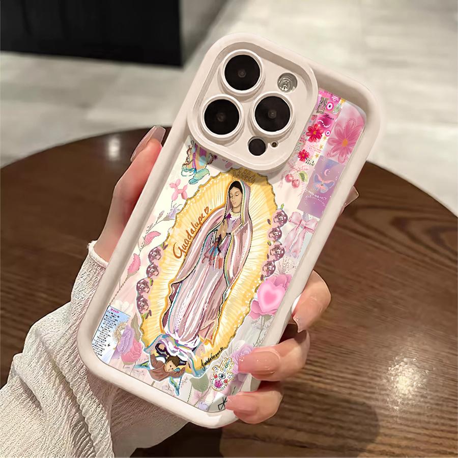 Phone Case: 1pc Religious Art Flower Pattern Phone Case Suitable for Apple iPhone 17 E Air Pro ProMax iPhone16 15 14 Plus 13 12 Mini 11 X XS XR Antidrop Phone Case Camera Protection Phone Case Light Luxury Style Elegant Can