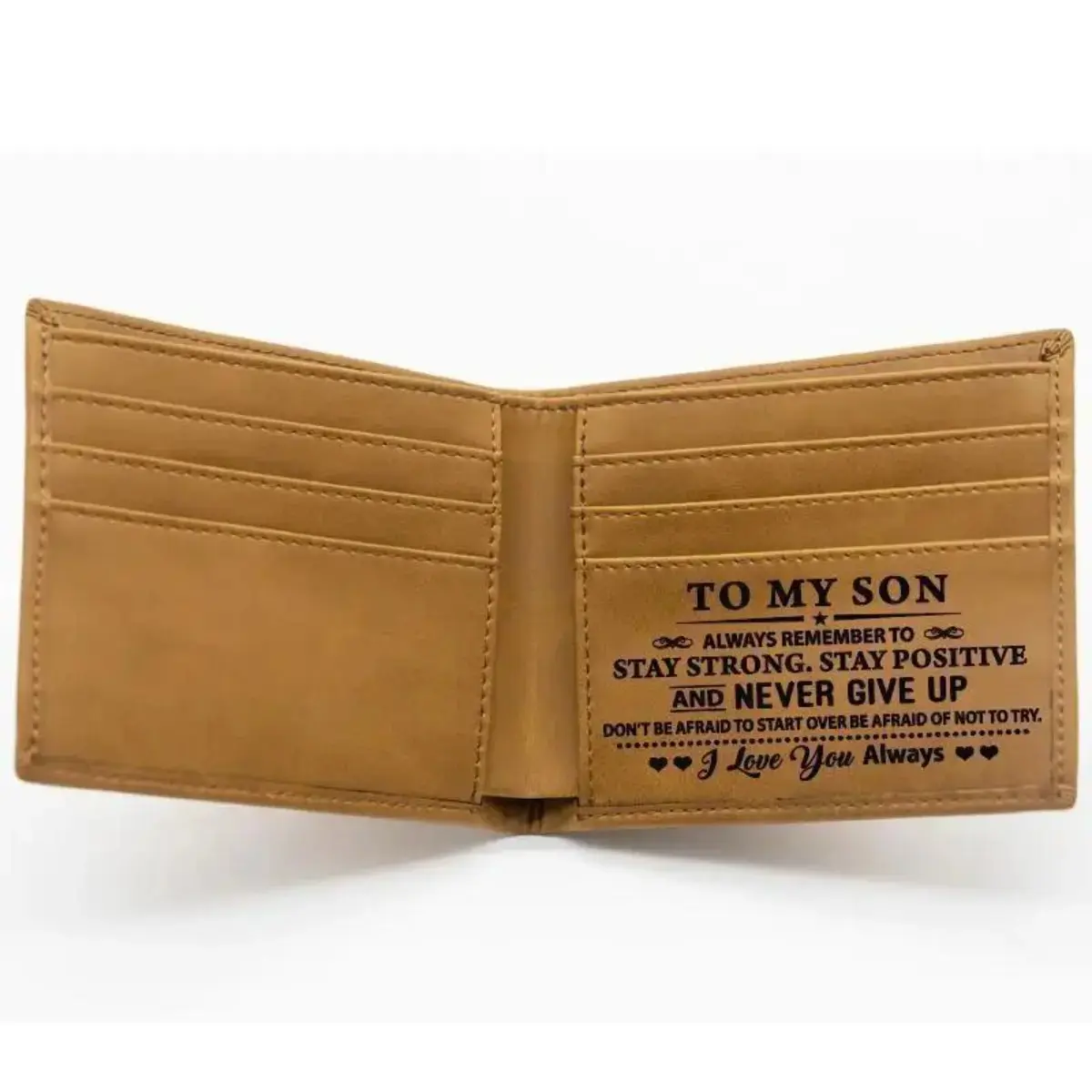 Custom Leather Front Pocket Wallet Ultra Slim RFID Simple Credit Card Wallet for Men Bi-Fold Design Personalized Gift for Dad to Son Engraved Wallet for Son from Parents