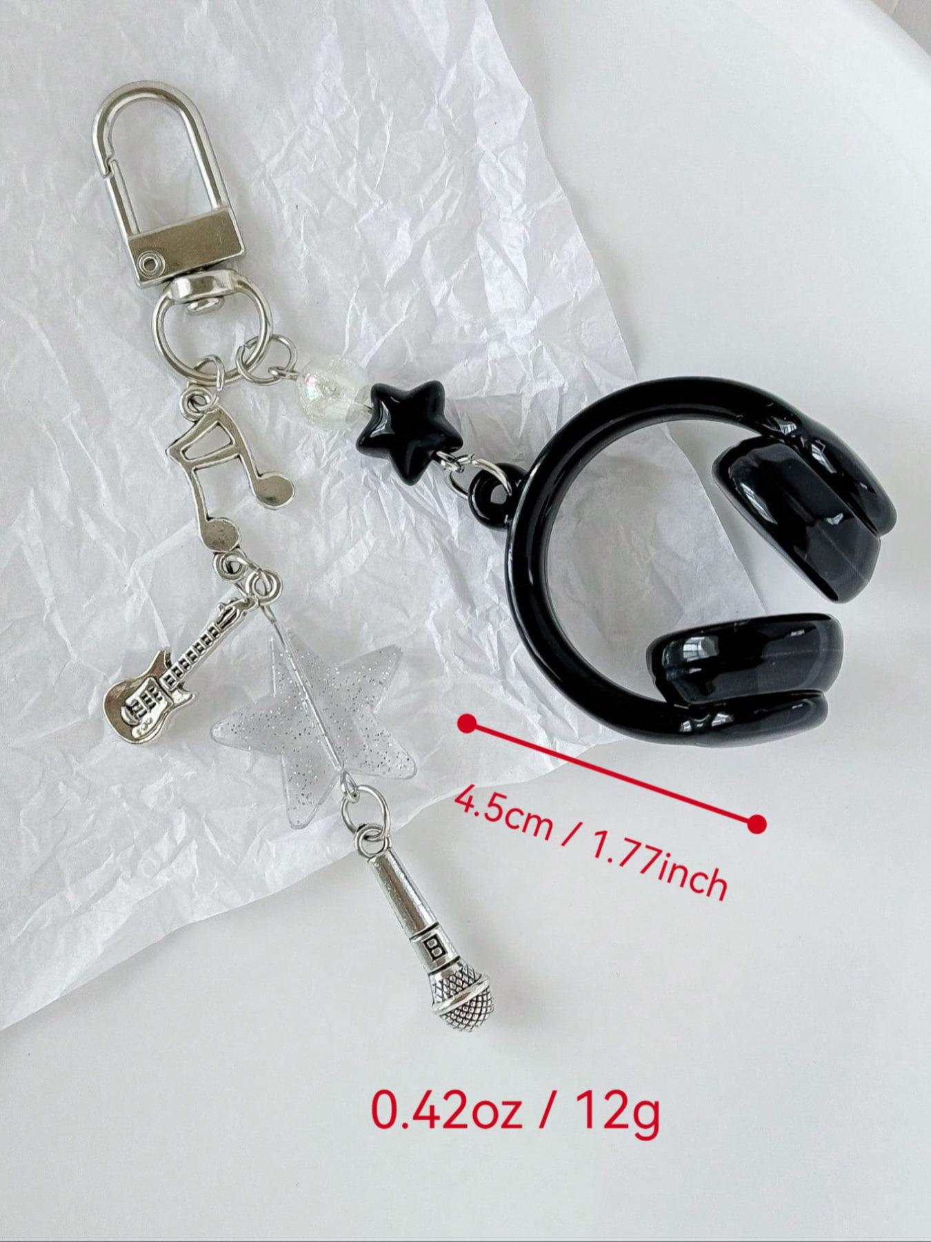 Creative Mini Music Earphone Keychain, Guitar Note Design, Unique Musical Accessory, Perfect Gift for Musicians & Music Lovers