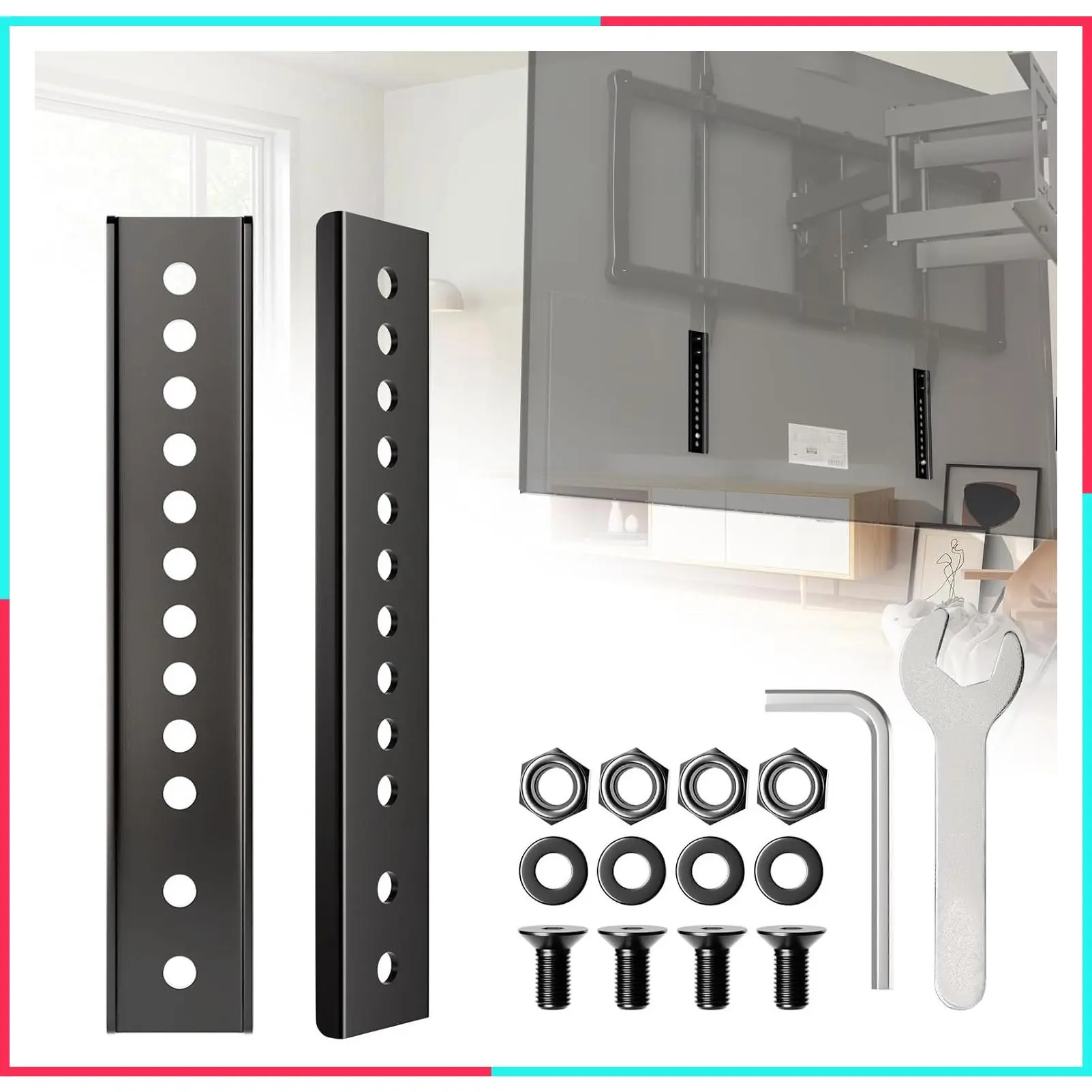 TV Mount Extension Bracket Kit, TV Mount Extender for Low VESA Pattern TVs, Steel Wall Mount Extension Bracket Plate - 2 Pcs