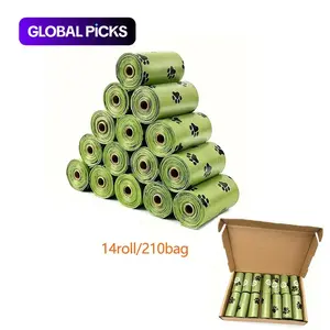 Dog Waste Bag, 210pcs/box Leak-proof Dog Waste Bag with Paw Print Design, Durable Plastic Poop Bags for Pet Cleanup & Outdoor Use #GLOBAL PICKS