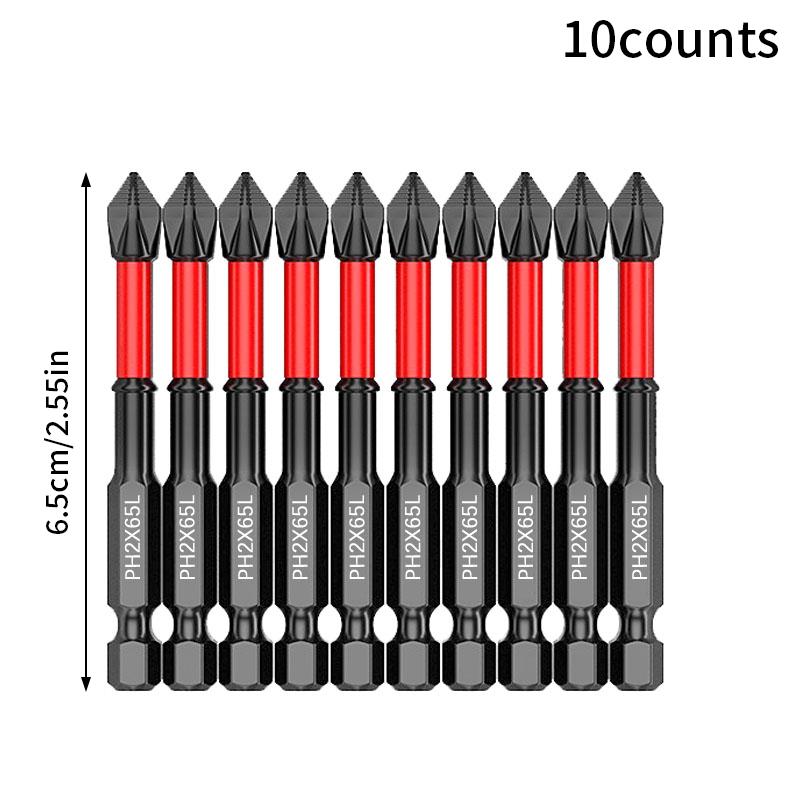 Magnetic Phillips Screwdriver Set, High Hardness Anti-Slip Heads, Replaceable Screwdriver Bits, Fits Electric & Manual Drills, Hardware Tools, Impact Drill Bits Kit with Tool Box